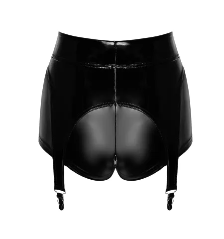 Wetlook Shorts mit PVC Strumpfhaltern