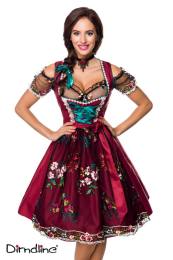 Dirndl mit Spitzenbluse in rot/schwarz